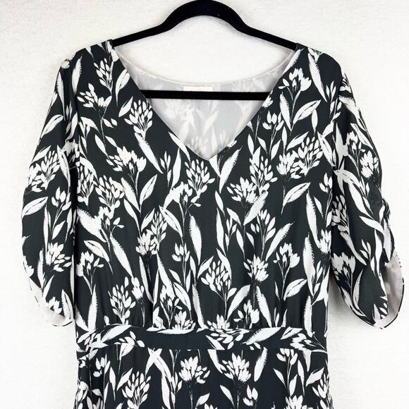 ModCloth Papier Film Festival Fete Short Sleeve Nature Print Maxi Dress Black 12 - Picture 6 of 15